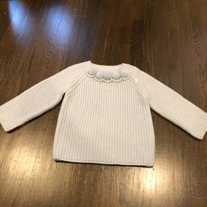 Le Top Blue Girls Pom Pom Sweater Size 4 NWT.